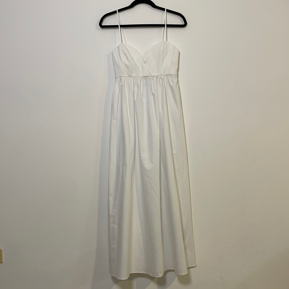 Zara Voluminous Midi dress White Size S 8466/397/250 NWT